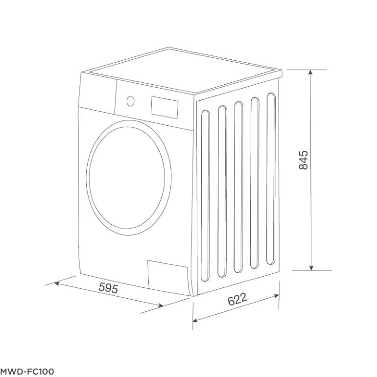 Thiết kế máy giặt kết hợp sấy Malloca MWD-FC100