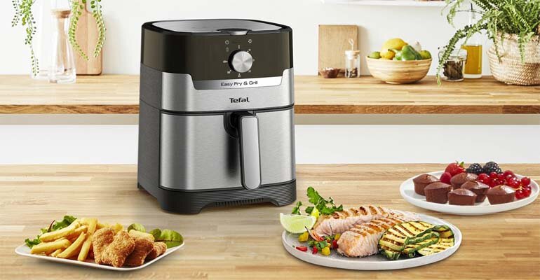 Nồi chiên Tefal EY501D tích hợp tính năng nướng vô cùng hiện đại Nồi chiên không dầu kiêm nướng Tefal EY501D