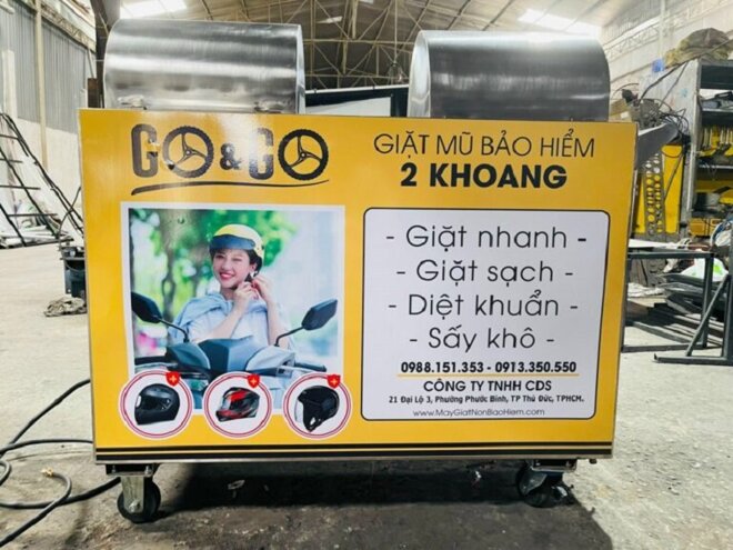 máy giặt nón bảo hiểm Go&Go