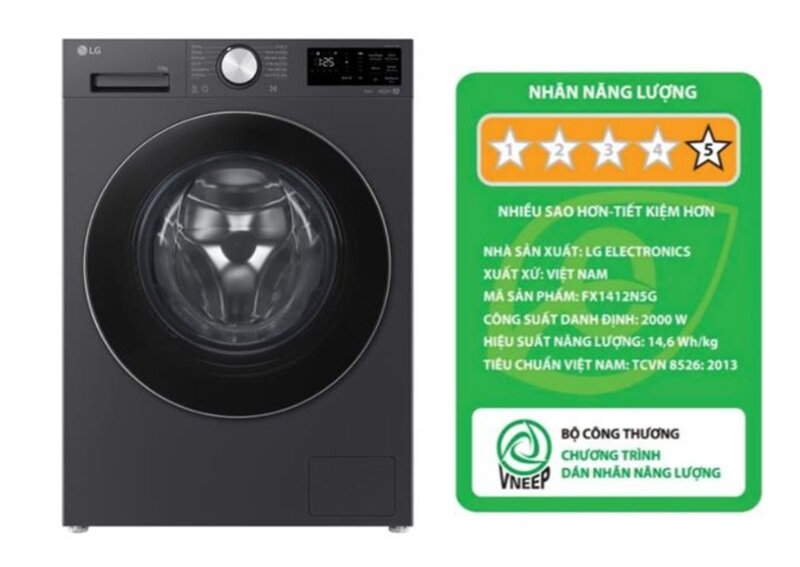 6 tính năng ấn tượng khiến máy giặt LG Inverter 12 kg FX1412N5G rất