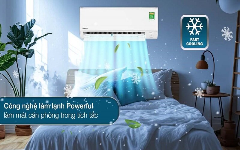 panasonic inverter 1 hp cu/cs-pu9zkh-8m được tích hợp Powerful làm lạnh siêu nhanh