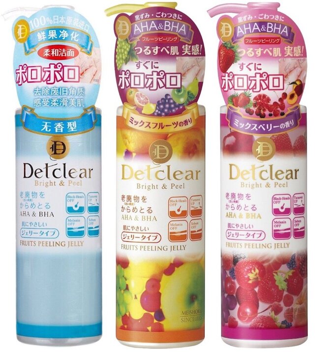 Tẩy tế bào chết cho da nhạy cảm Detclear Bright & Peel Peeling Jelly – Mixed Fruit