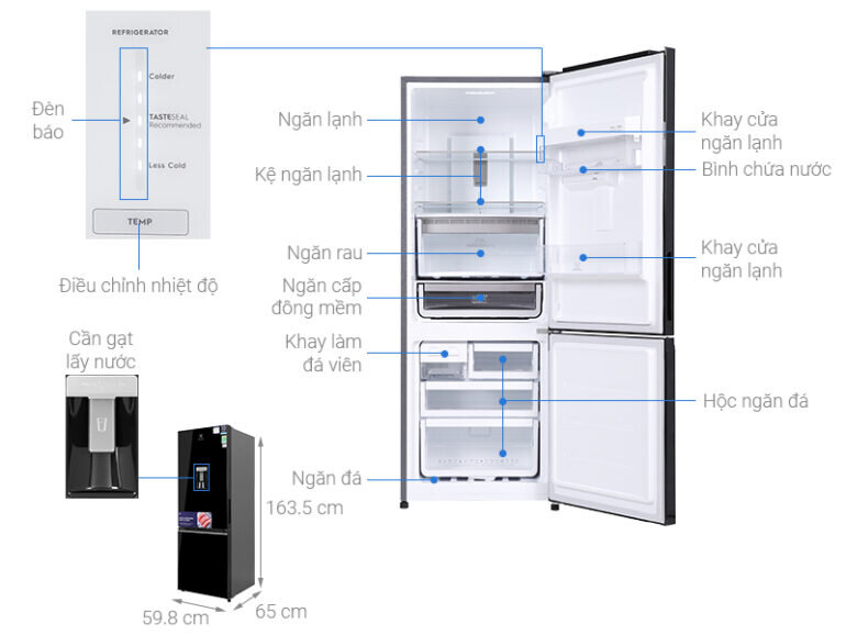 Tủ lạnh Electrolux Inverter 308 lít EBB3442K-H - Giá tham khảo: 12.190.000 vnd