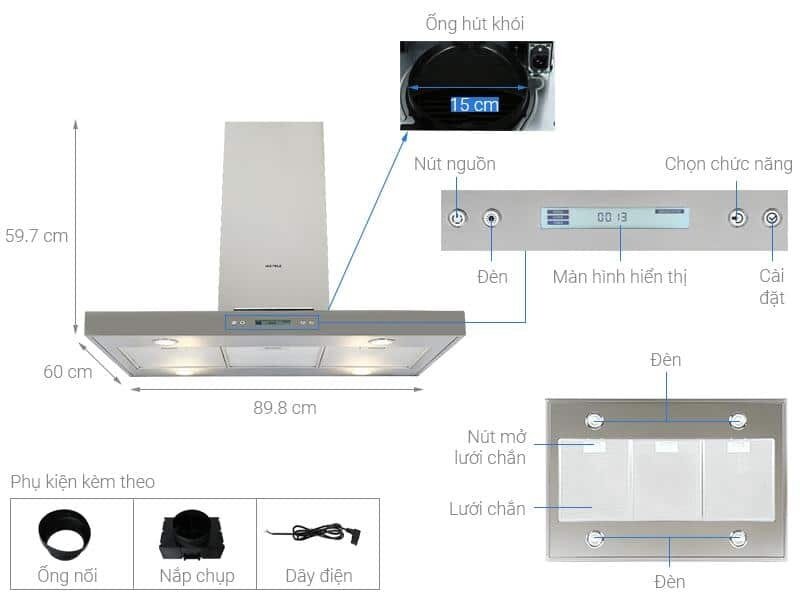 Máy hút mùi Hafele HH-IS90A trở thành tâm điểm của gian bếp hiện đại