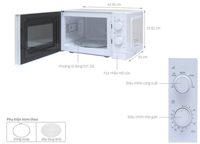 Thông số kỹ thuật của lò vi sóng Electrolux emm2022mw