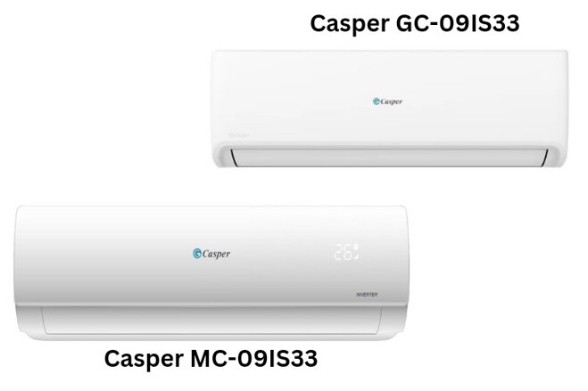 So sánh điều hòa Casper 9000 BTU inverter 1 chiều MC-09IS33 và GC-09IS33