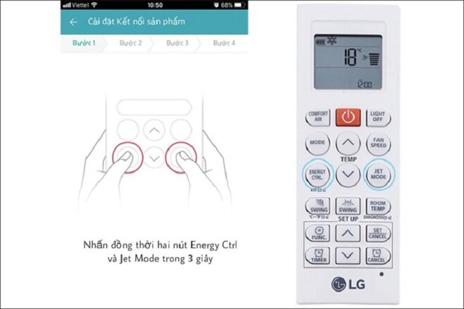 Hướng dẫn kết nối và điều khiển điều hòa LG V10APFP wifi bằng điện thoại