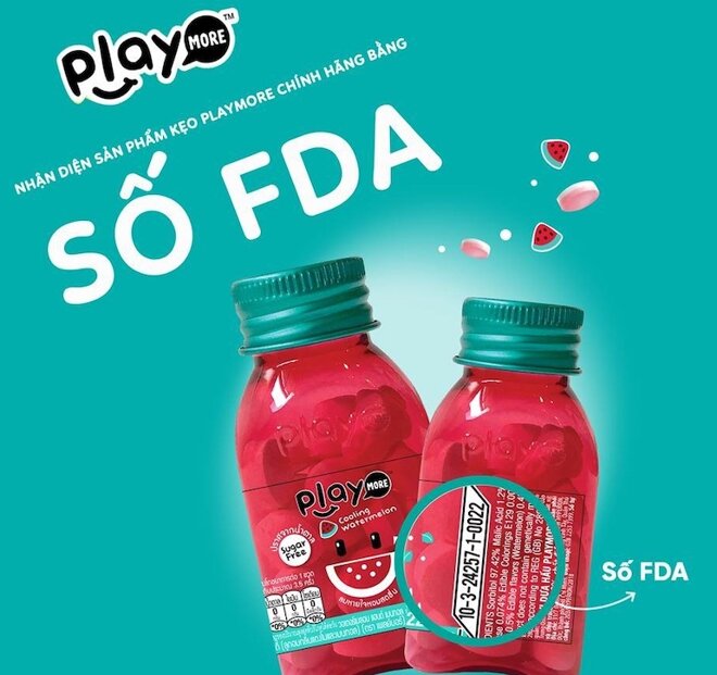 Mã số FDA trên kẹo Playmore thật