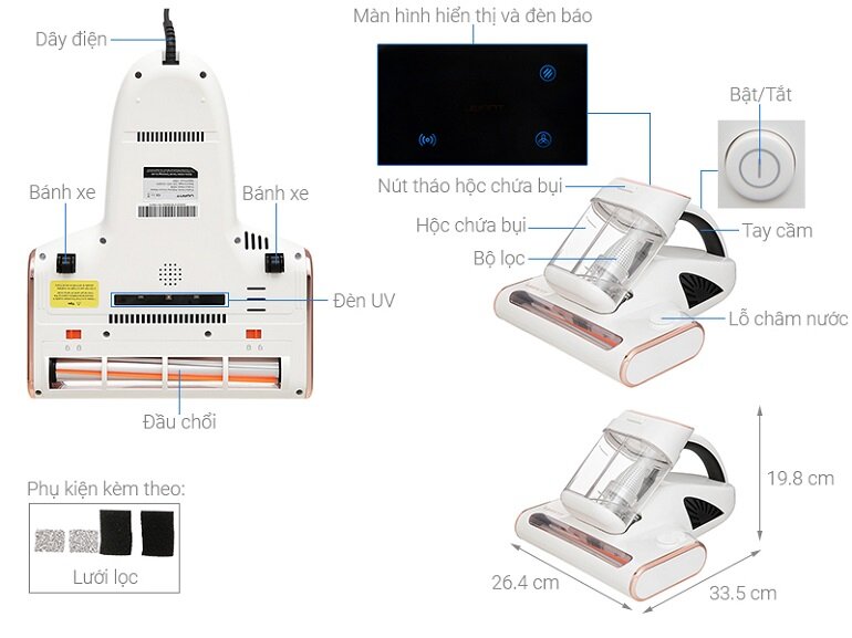 Máy hút bụi đệm giường Uwant M300