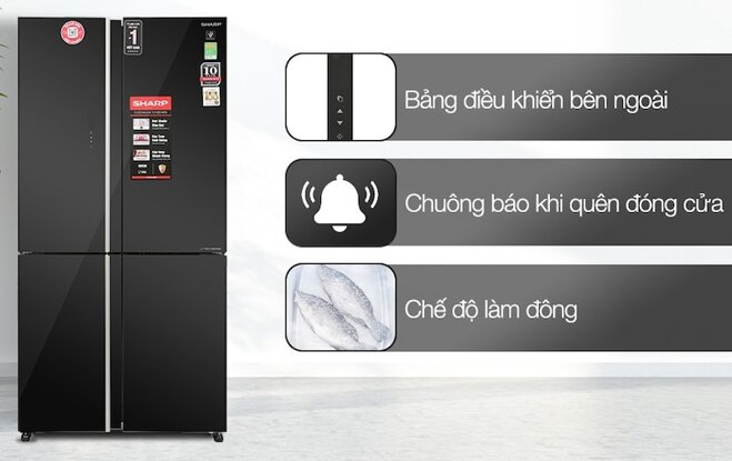 Tủ lạnh Sharp Inverter 572 lít SJ-FXP640VG-BK làm lạnh siêu tốc, bảo quản thực phẩm tươi ngon