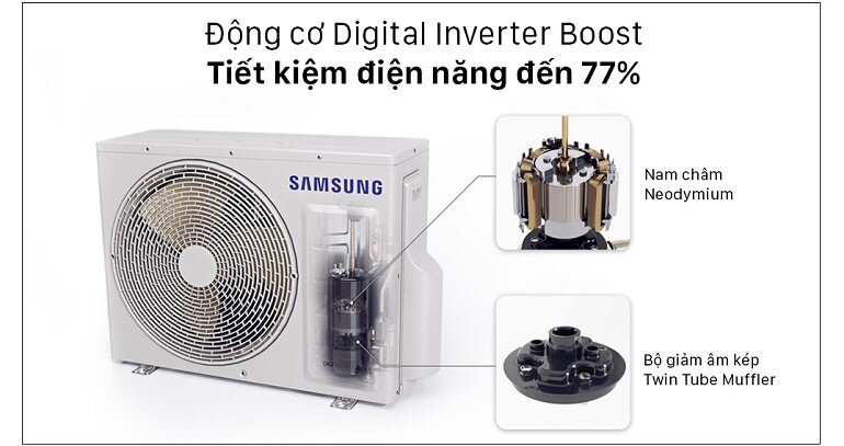 Động cơ Digital Inverter Boost của máy lạnh Samsung giúp tiết kiệm điện năng tối ưu