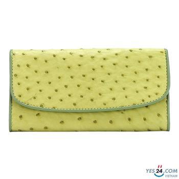 Ví nữ da đà điểu Huy Hoàng 3 gấp màu xanh lá cây - HH3411 ...