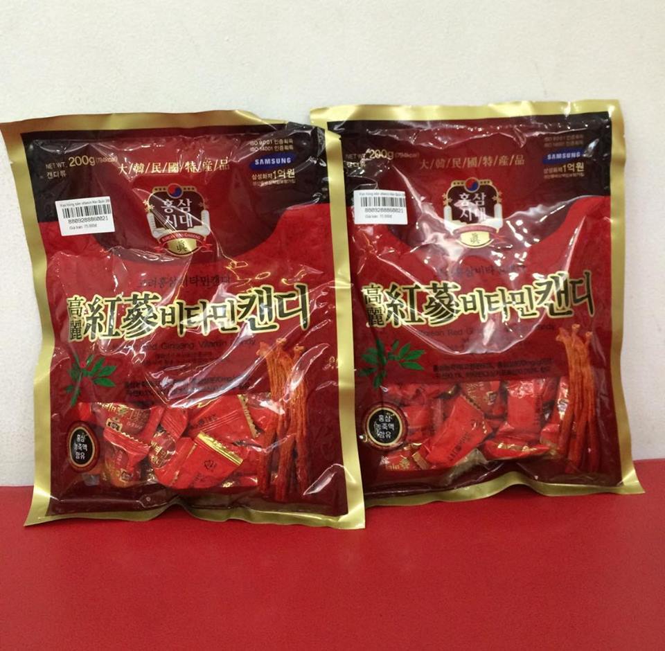 Kẹo hồng sâm mềm Korean Red Ginseng Vitamin Candy 200g 