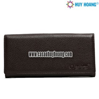 Ví nữ da thật cao cấp Huy Hoàng 2 gấp màu nâu CS3123 (HH3123) ...