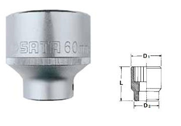 Đầu tuýp 12 góc 3/4" Sata 16-610 (16610), 28mm 