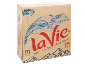 2 bình nước khoáng LaVie 6 lít