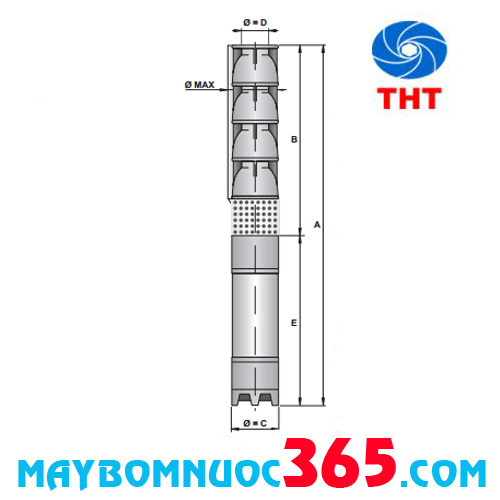 Máy bơm nước giếng khoan Ircem 8 inch SG8E/3 + 6BS300 40 HP 