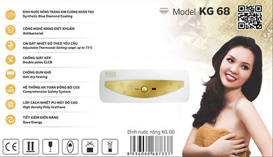 Bình tắm nóng lạnh Kangaroo KG-68 