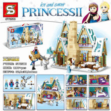 Lắp ráp xếp hình friends mô hình ngôi nhà tuyết của elsa và anna sy6580 1087 khối
