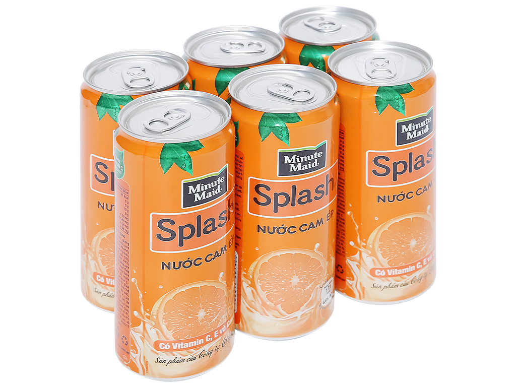 6 lon nước cam ép Minute Maid Splash 320ml chính hãng giá rẻ