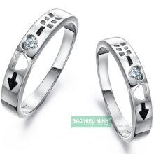 Nhẫn đôi Bạc Hiểu Minh NC346 - Yêu thầm