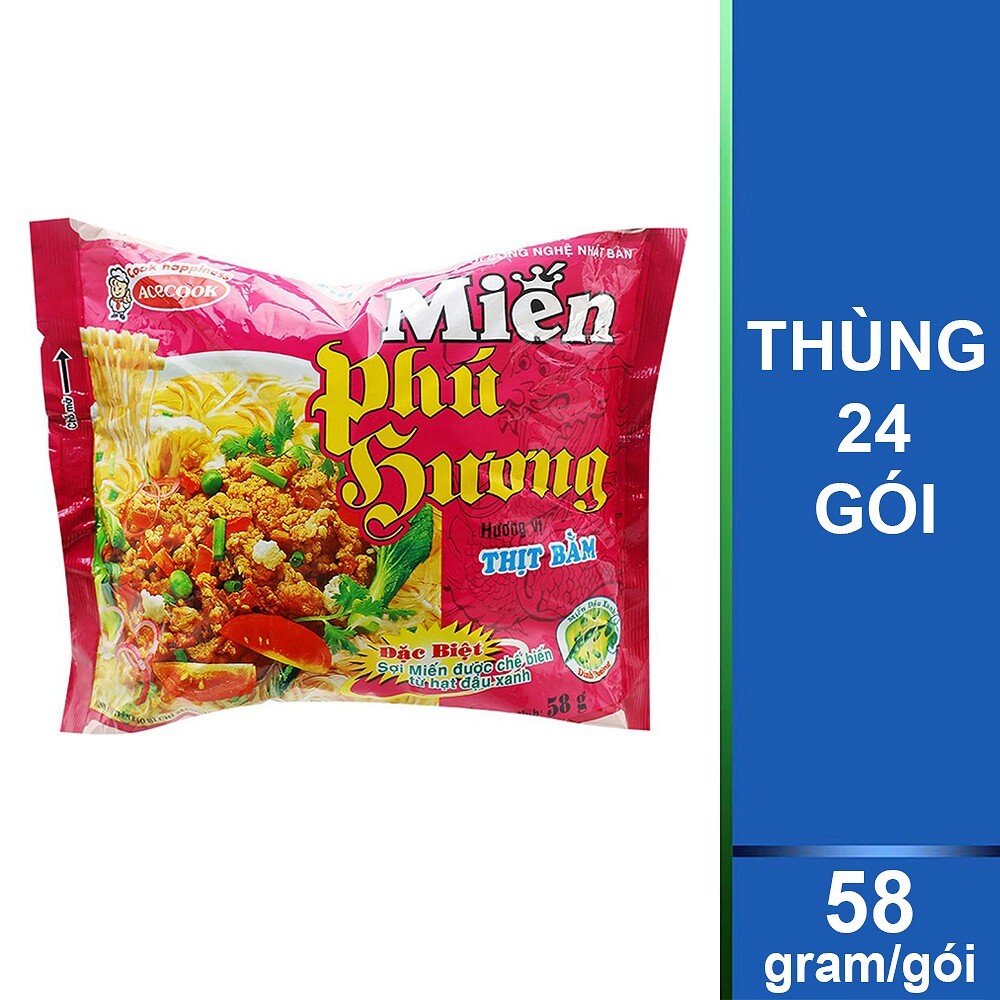 Thùng 24 gói miến gói Phú Hương Hương Vị Thịt Bằm Acecook ...