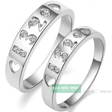 Nhẫn đôi Bạc Hiểu Minh NC282 - Một trái tim
