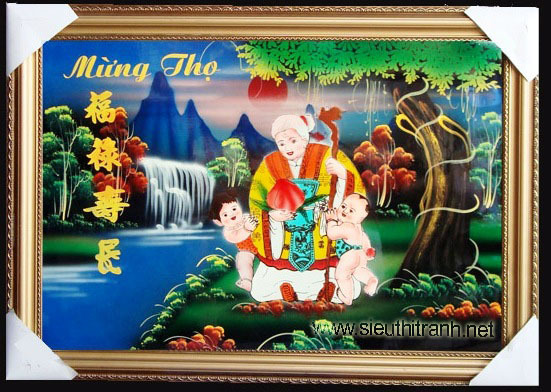 Tranh sơn mài chúc thọ Bà M20 