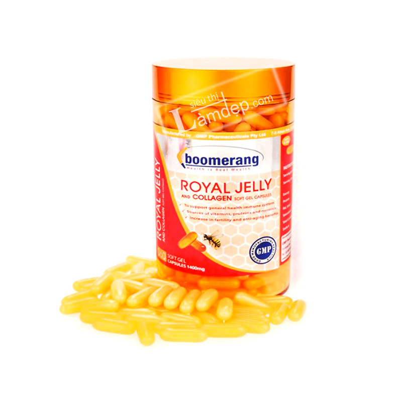 Sữa Ong Chúa Boomerang Royal Jelly and Collagen - 120 Viên 
