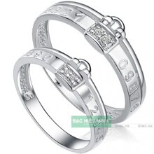 Nhẫn đôi Bạc Hiểu Minh NC226 - Khóa anh lại