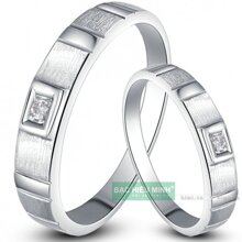 Nhẫn đôi Bạc Hiểu Minh NC341 - Cửa sổ tình yêu