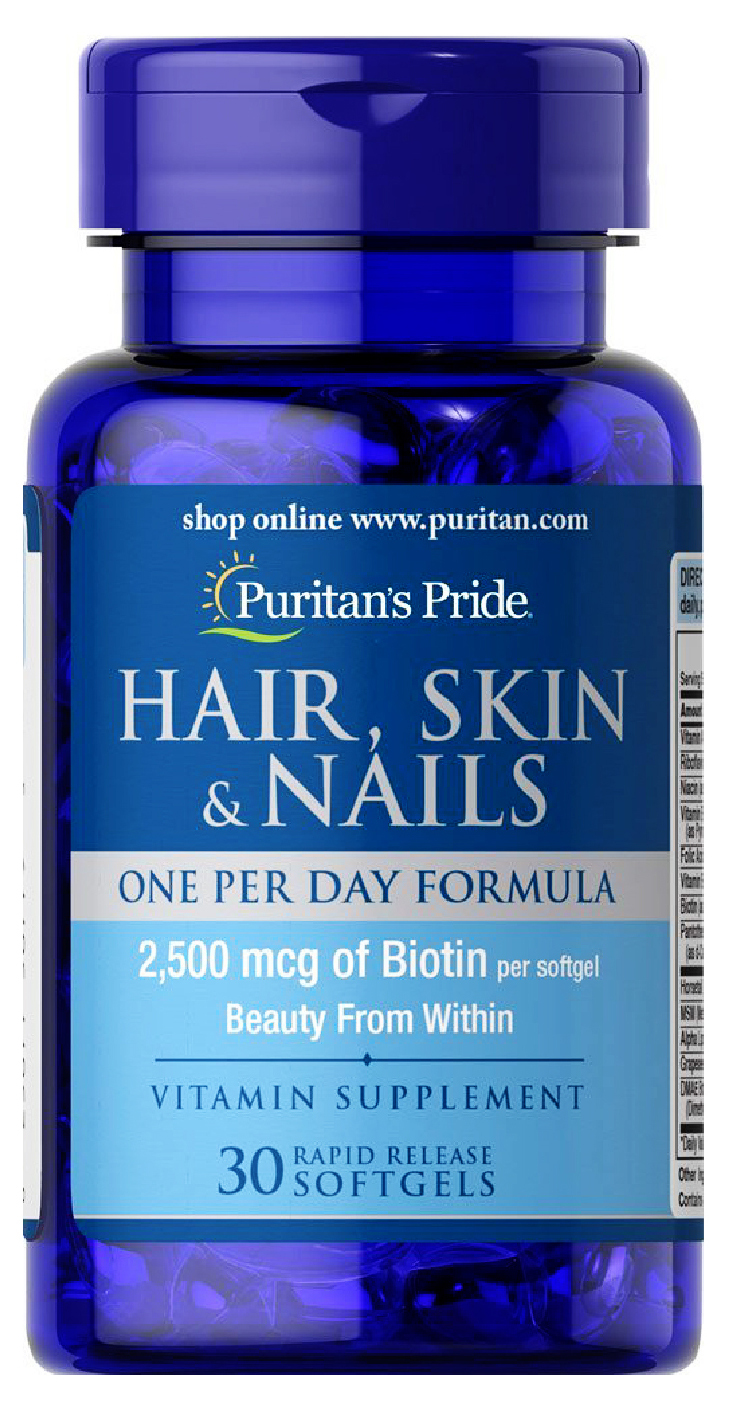 Viên uống bổ tóc, da, móng Puritan's Pride Hair, Skin & Nails One Per ...