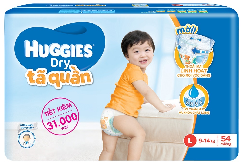 Tã-bỉm quần Huggies Dry Pants Big Jumbo L54 