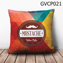 Gối vuông mustache Retro Style - GVCP021