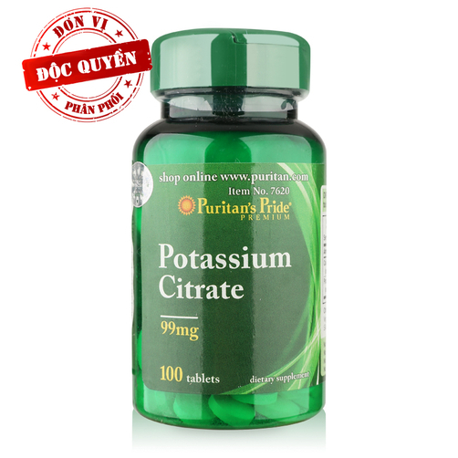 Viên uống bổ sung Kali Puritan's Pride Potassium Citrate 100 viên ...