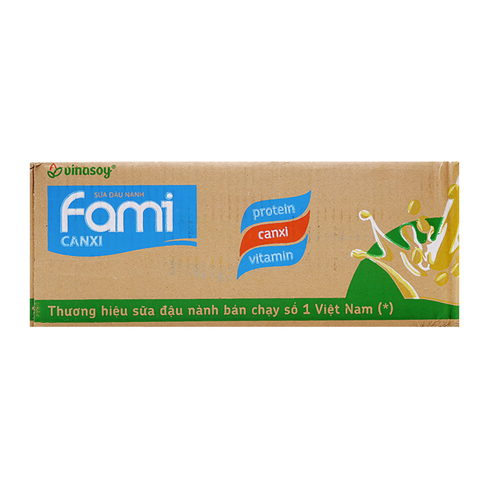 Sữa đậu nành Fami canxi Vinasoy thùng 40 gói x 200ml 