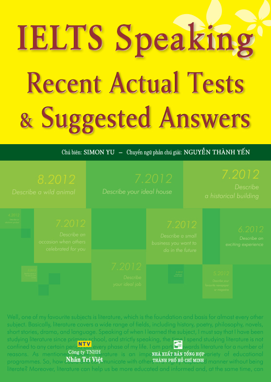 IELTS Speaking Recent Actual Tests & Suggested Answers Tác giả Simon Y...