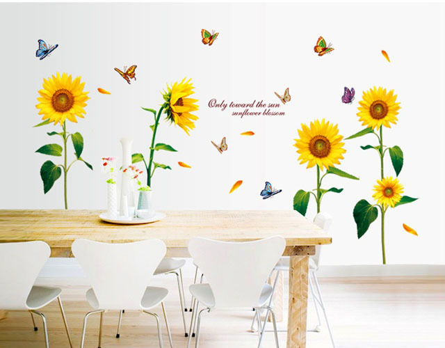 Decal dán tường hình hoa hướng dương - PK32 