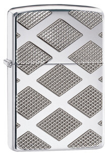 Bật lửa Zippo 28637 Armor Carved Chrome Diamond