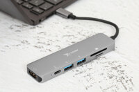 Adapter chuyển đổi USB C 6 in 1 Xmobile DS109A-WB Xám