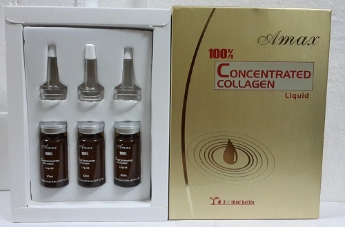 AMAX Concentrated Liquid Collagen 100% - Tinh chất collagen giúp làm đẹp da - 3 x 10ml