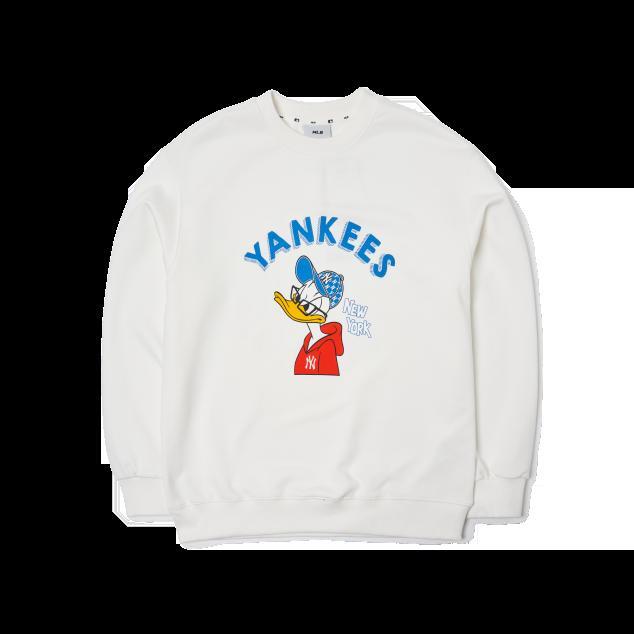 Áo MLB X DISNEY Donald Duck Front Print Overfit Sweatshirt New York Yankees 3AMTD1014-50IVS