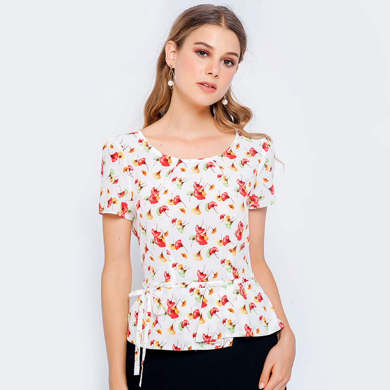 Áo peplum họa tiết tay ngắn Lamer LMH01706725