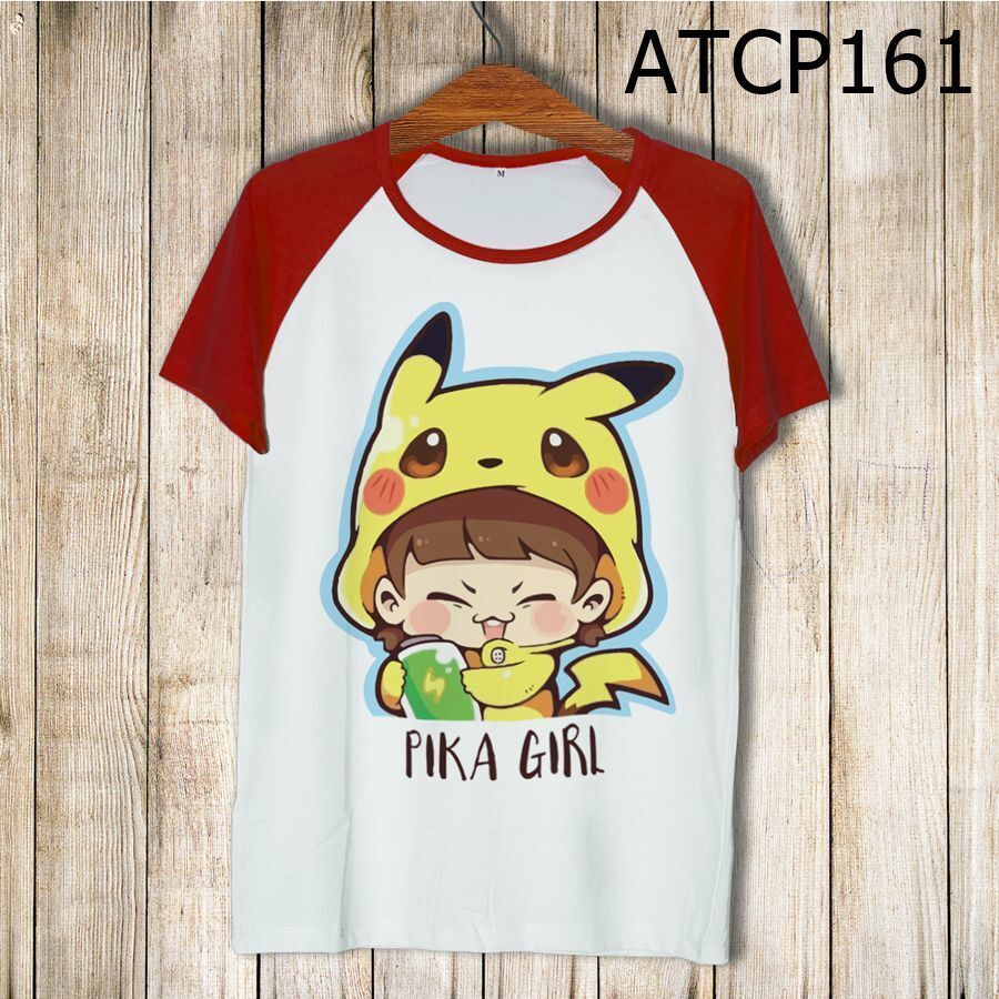 Áo thun tay màu Cô bé pikachu ATCP161