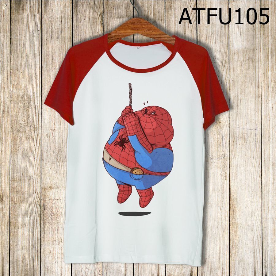 Áo thun tay màu Spiderman béo phì ATFU105