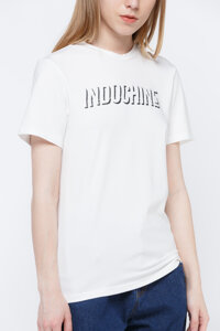 Áo thun tay ngắn TheBlueTshirt in chữ "Indochine" - màu trắng/ đen
