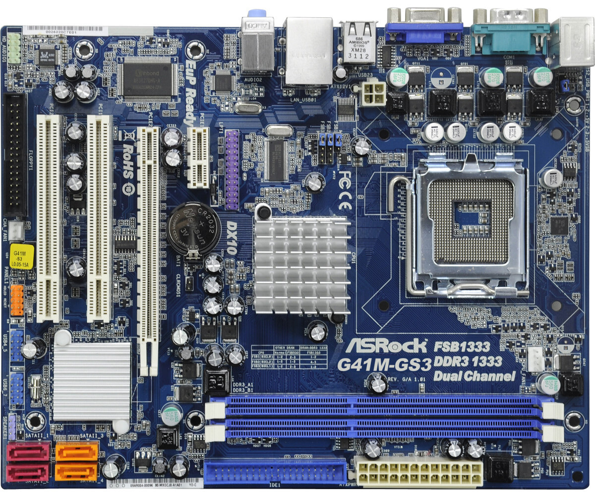 Bo mạch chủ (Mainboard) Asrock G41M-GS3 - Socket 775, Intel G41/ ICH7, 2 x DIMM, Max 8GB, DDR3