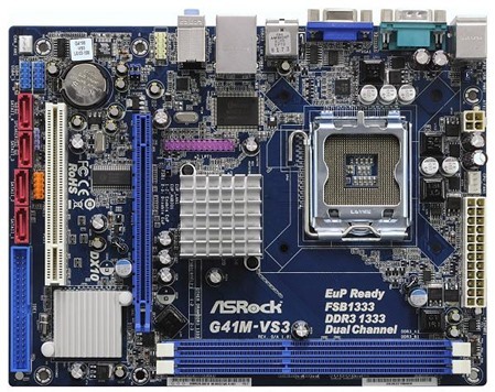 Bo mạch chủ (Mainboard) Asrock G41M-VS3 - Socket 775, Intel G41/ICH7, 2 x DIMM, Max  8GB, DDR3