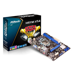 Bo mạch chủ (Mainboard) Asrock H61M-VS4 - Socket 1155, Intel H61, 2 x DIMM, Max 16GB, DDR3