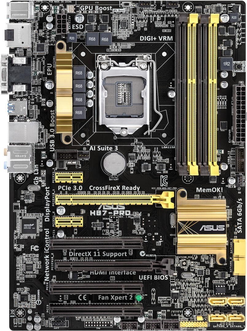 Bo mạch chủ (Mainboard) Asus H87 Pro - Socket 1150, Intel H87, 4 x DIMM, Max 32GB, DDR3